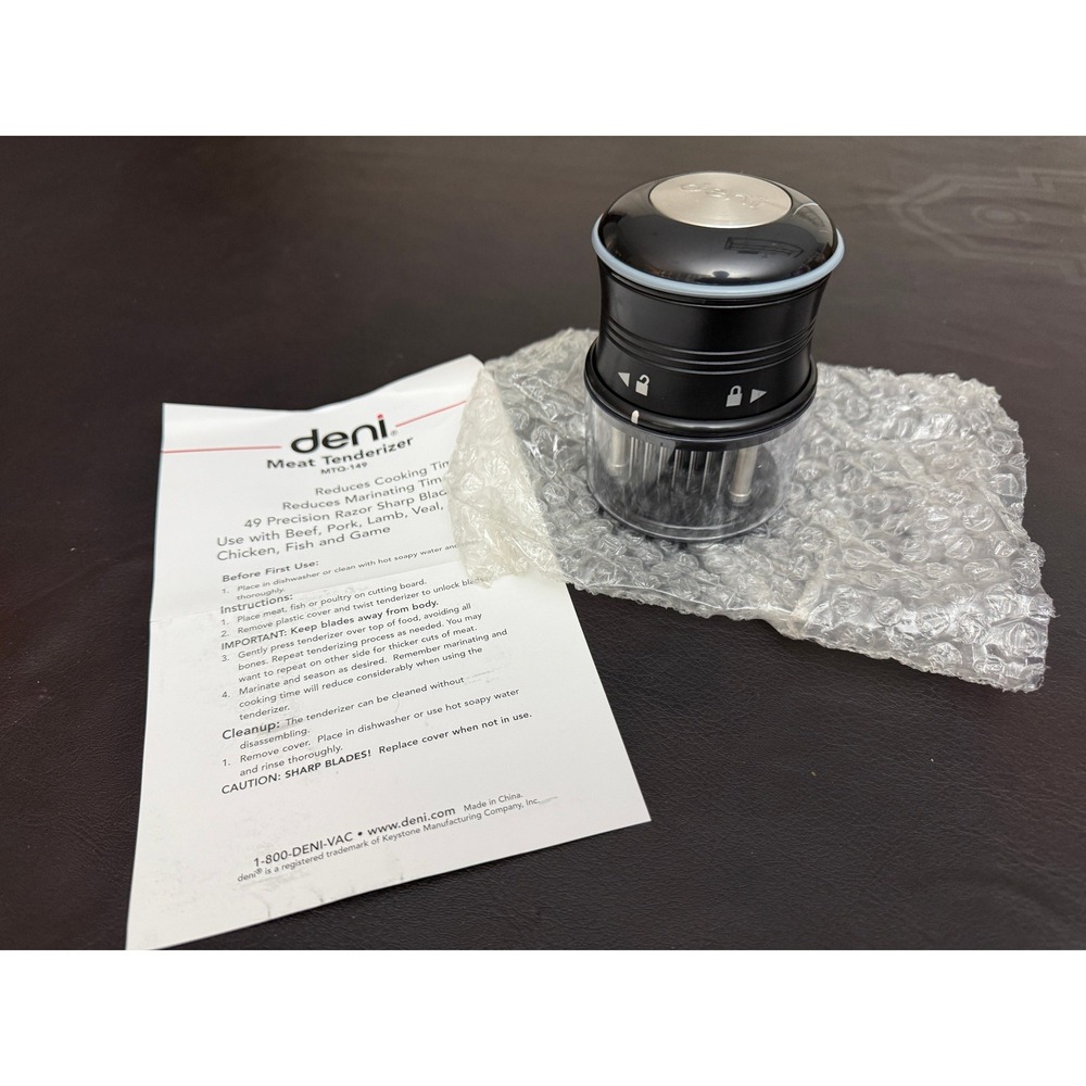 Deni Meat Tenderizer MTQ-149 Black 49 Razor Sharp Stainless Steel Blades Manual